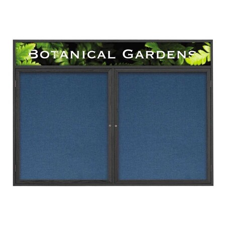 United Visual Products Single Door Indoor Enclosed Easy Tack Bo UV301EZ-BLUE-WHITE